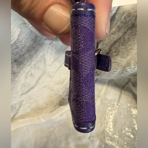 Coach - Mini Signature Picture Frame Key Chain - NWT Purple